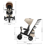 Детска триколка с родителски контрол Easytwist, Бежова, KinderKraft NEW024565-7