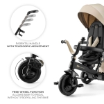 Детска триколка с родителски контрол Easytwist, Бежова, KinderKraft NEW024565-9