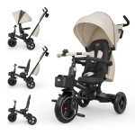 Детска триколка с родителски контрол Spinstep 2 Plus, Бежова, KinderKraft NEW024770-1
