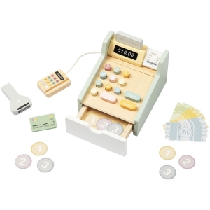 Детски дървен касов апарат с аксесоари, Tooky Toys TP543-4