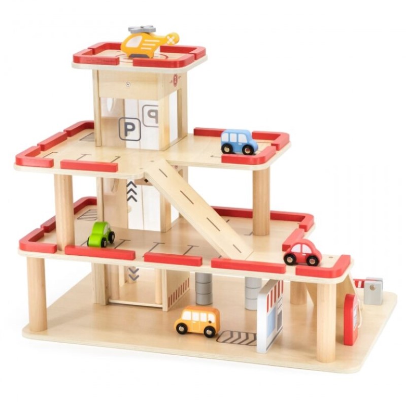 detski-darven-parking-na-tri-niva-viga-toys-44763-1 Детски дървен паркинг на три нива, Viga Toys 44763-1