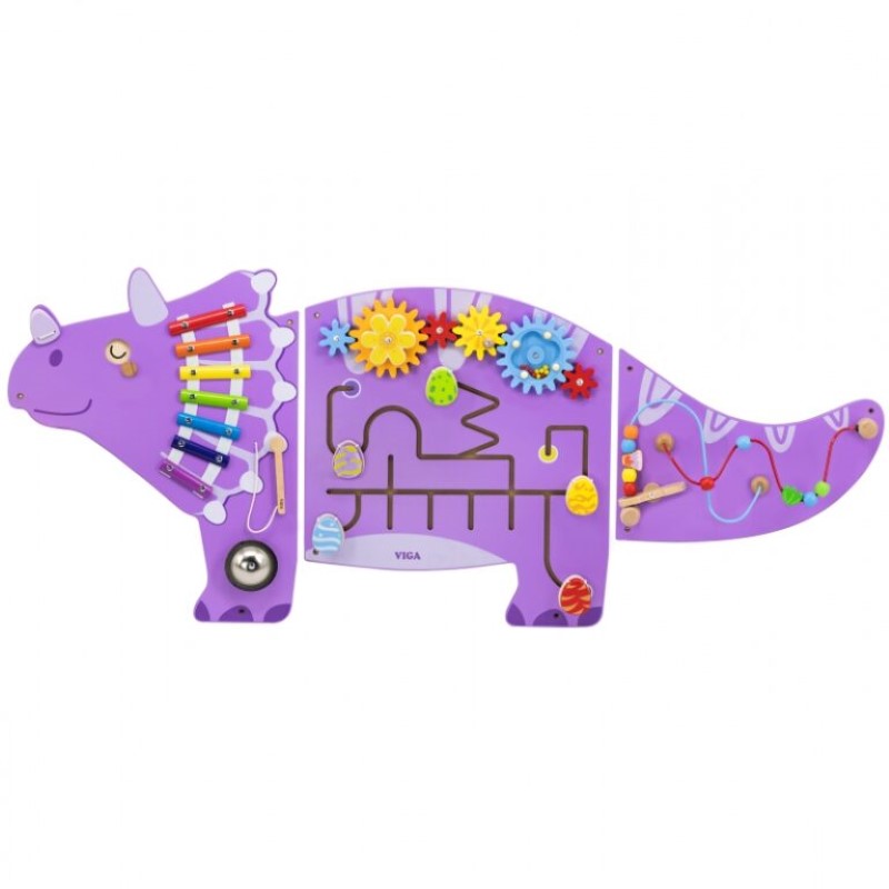 montesori-stena-s-aktivnosti-triceraptos-viga-toys-44753-6 Монтесори стена с активности Трицераптос, Viga Toys 44753-6