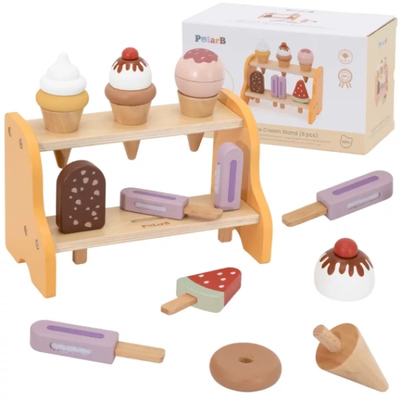 darven-rolevi-komplekt-za-igra-sladoled-viga-toys-44293-1 Дървен щанд със сладоледи за игра, Viga Toys 44293