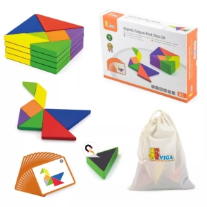 Дървен танграм с магнитни форми, Viga Toys 50643-1