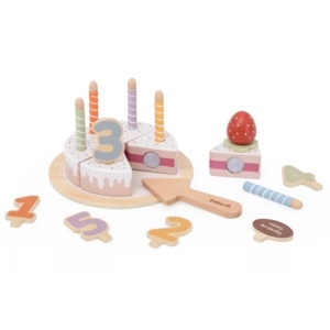 Дървена торта с цифри и свещи за ролева игра, Viga Toys 44286