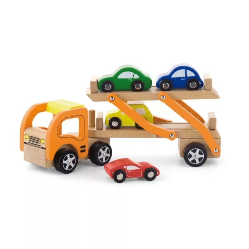 detski-darven-avtovoz-s-kolichki-viga-toys-44641-1 Детски дървен автовоз с колички, Viga Toys 44641-1