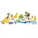 Детски дървен конструктор с животни, Тропически свят, Viga Toys 44820-4