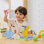 Детски дървен конструктор с животни, Тропически свят, Viga Toys 44820-5
