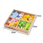 Детски дървен конструктор с животни, Тропически свят, Viga Toys 44820-8