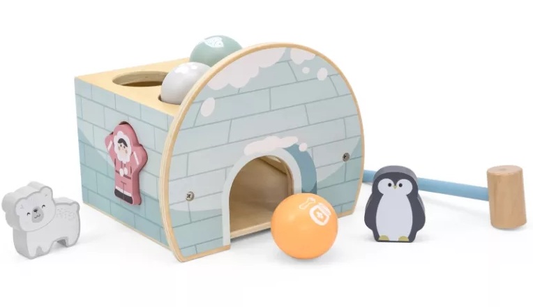 dyrvena-igra-s-chukche-i-topka-iglu-viga-toys-44097-2 Дървена игра с чукче и топки, Иглу, Viga Toys 44097