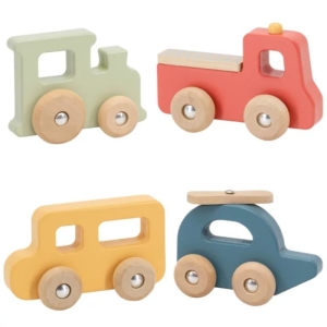Комплект с дървени превозни средства за игра, Viga Toys 44282-1