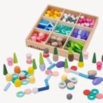 Монтесори комплект за игра с 141 части, Viga Toys 44818-1