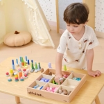 Монтесори комплект за игра с 141 части, Viga Toys 44818-1-3