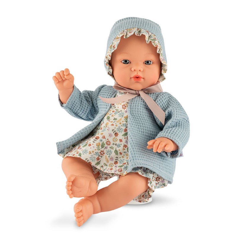 asi-dolls-kukla-bebe-koke-nebesnosin-komplekt-36-sm-0408361 Asi Dolls кукла-бебе Коке 36 см от винил с меко текстилно тяло, небесносин комплект, синя жилетка и шапка